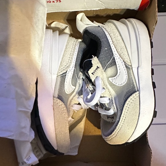 Kids\' White and Gray Sneakers
